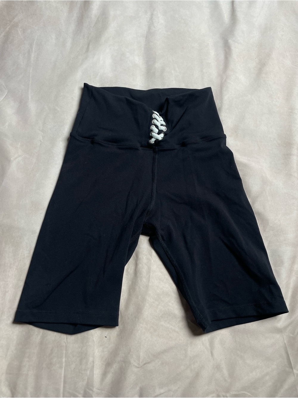 925Ft Black Fitted Cropped Leggings High Rise Lace-Up XS